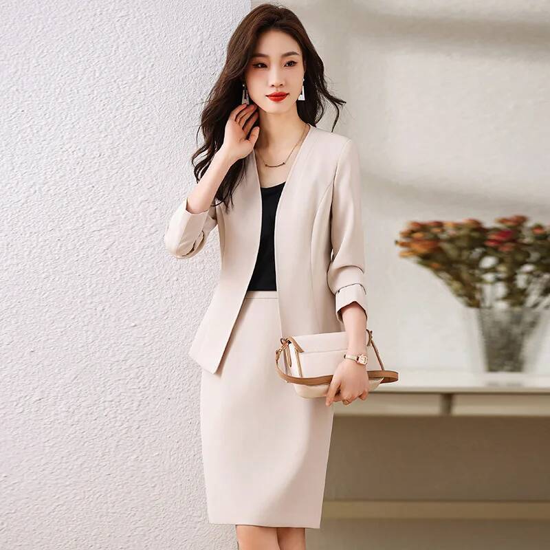 Women Formal Wear Business - ชุดสูทธุรกิจสตรีแบบเป็นทางการพร้อมกระโปรงและเสื้อแจ็คเก็ต สไตล์ OL เสื้อเบลเซอร์มืออาชีพสำหรับผู้หญิง สไตล์ OL