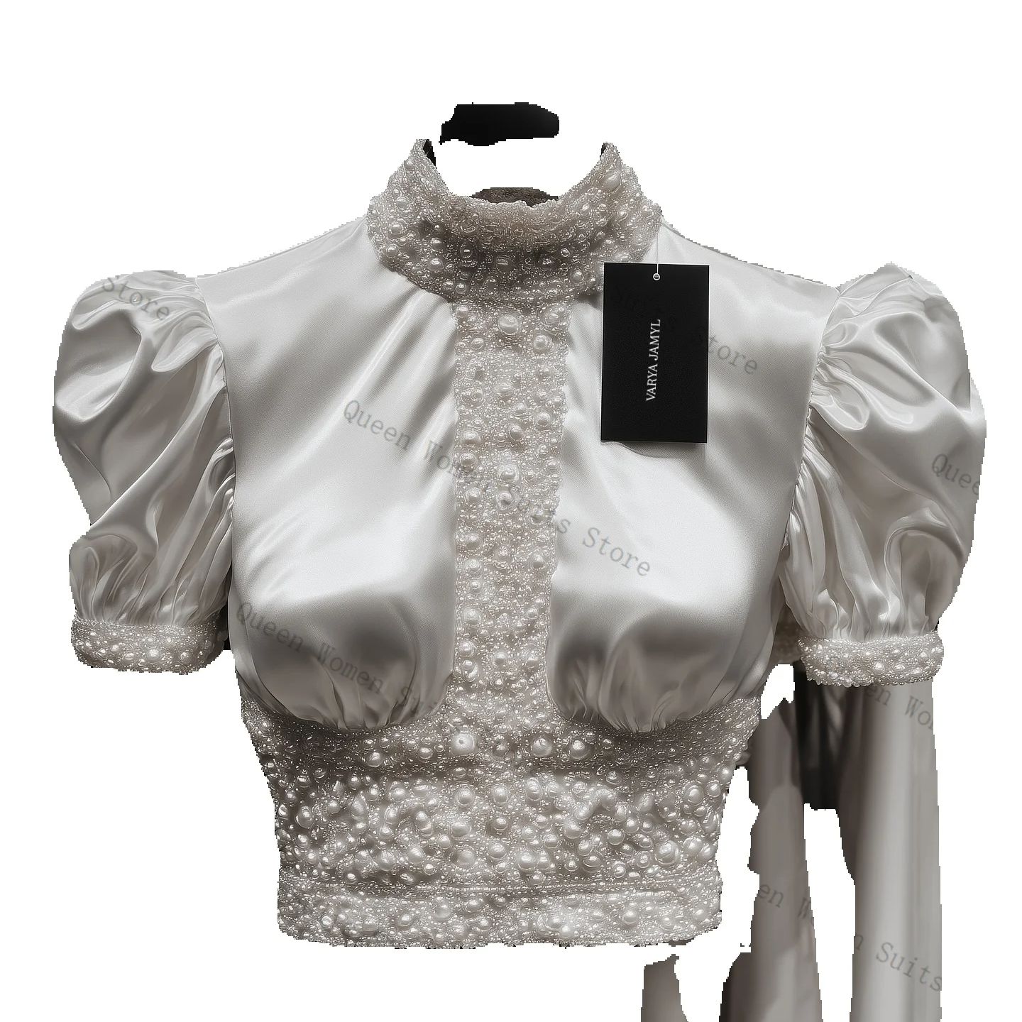 Women Luxury Formal Wear - ชุดสูทผู้หญิงหรูหรา 2 ชิ้น เสื้อเบลเซอร์+กางเกงขายาว ชุดทำงานสุภาพสตรี แจ็คเก็ตแขนสั้น