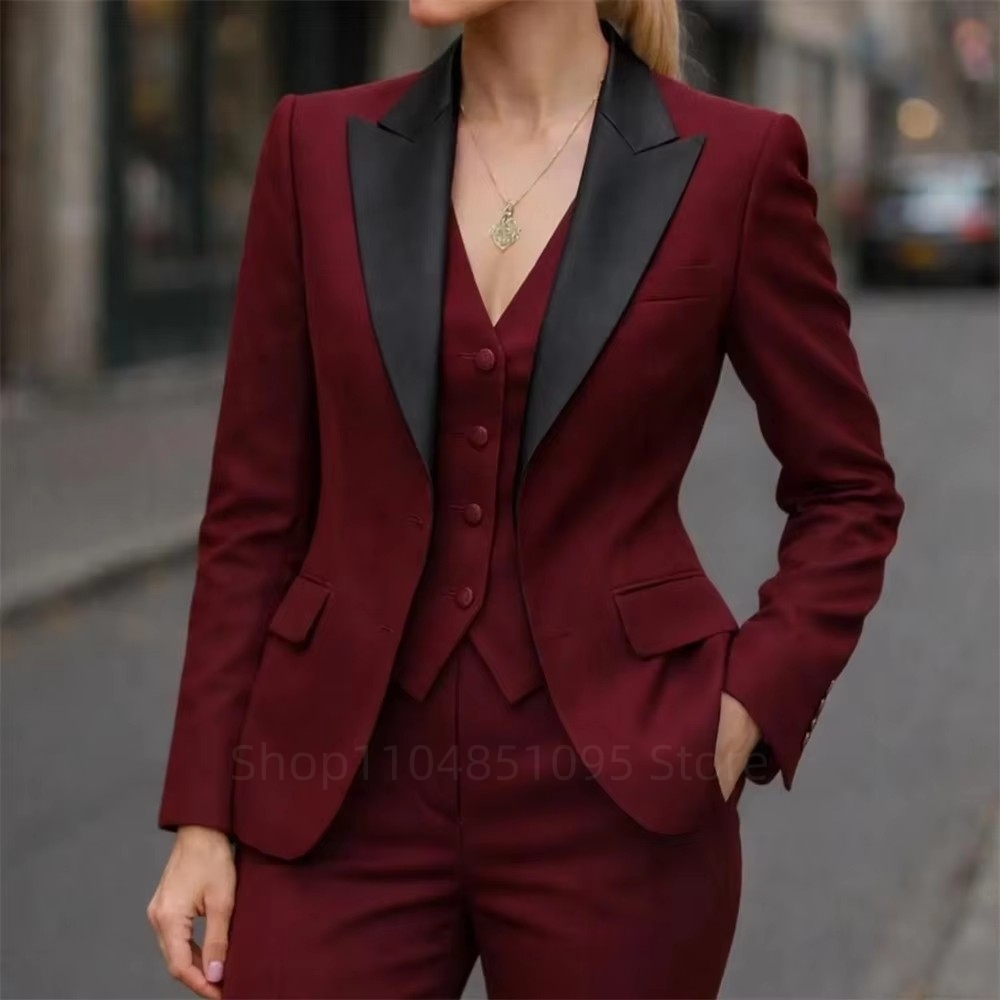 Formal Attire Woman - ชุดสูทผู้หญิงแฟชั่น คุณภาพสูง 3 ชิ้น เสื้อแจ็คเก็ต กางเกง