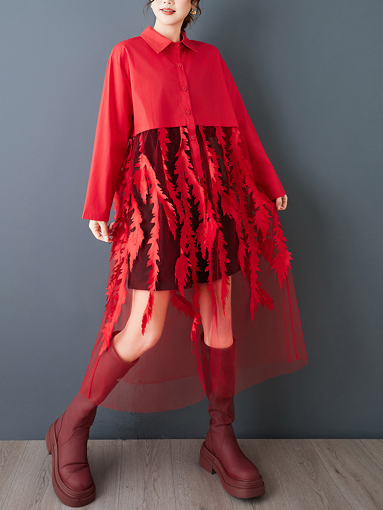เดรสเชิ้ตผ้าตาข่ายสีแดงสไตล์วิ - Women'S Red Formal Wear บทวิจารณ์และราคา