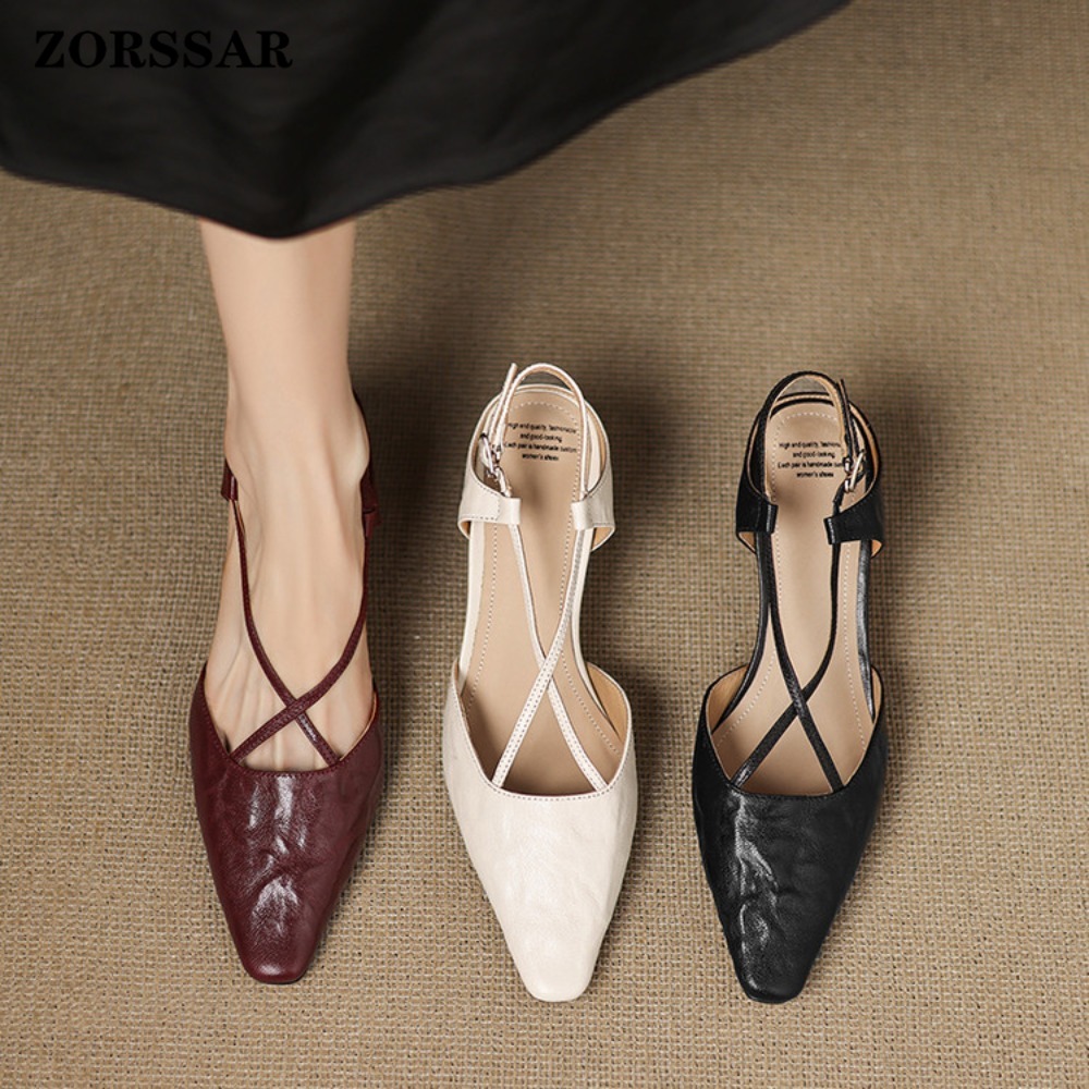 รองเท้าส้นเตี้ยแบบสวมเปิดส้นสำ - Kitten Heel Women บทวิจารณ์และราคา
