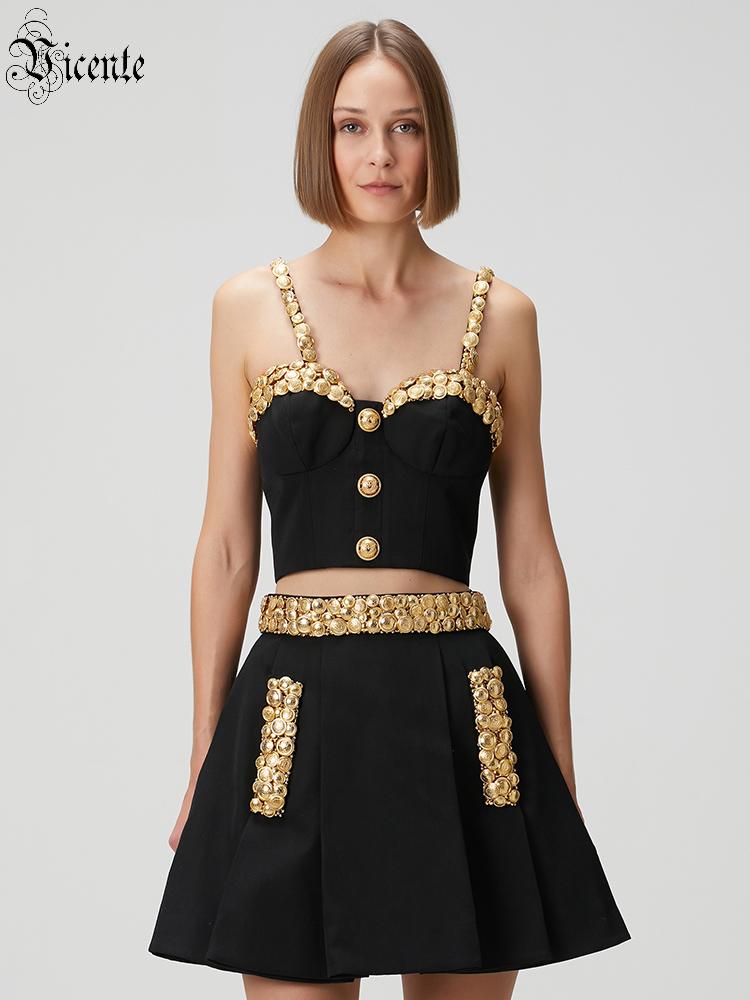 ชุดเดรสสองชิ้นสีดำ VC พร้อมกระ - Women Luxury Formal Wear บทวิจารณ์และราคา