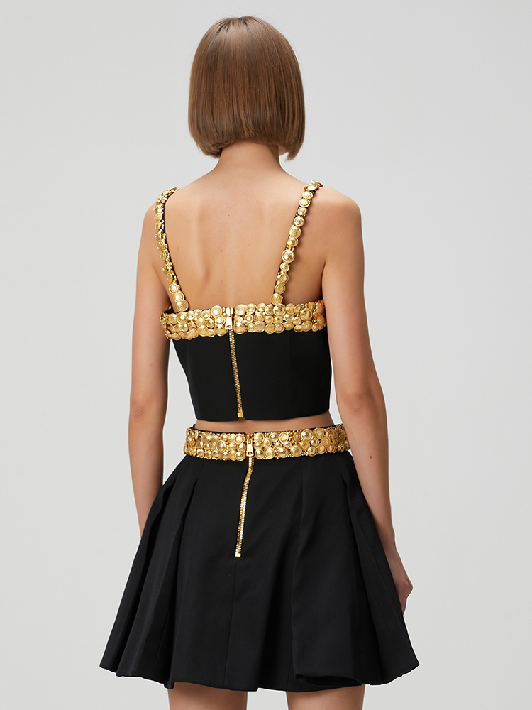 ชุดเดรสสองชิ้นสีดำ VC พร้อมกระ - Women Luxury Formal Wear บทวิจารณ์และราคา