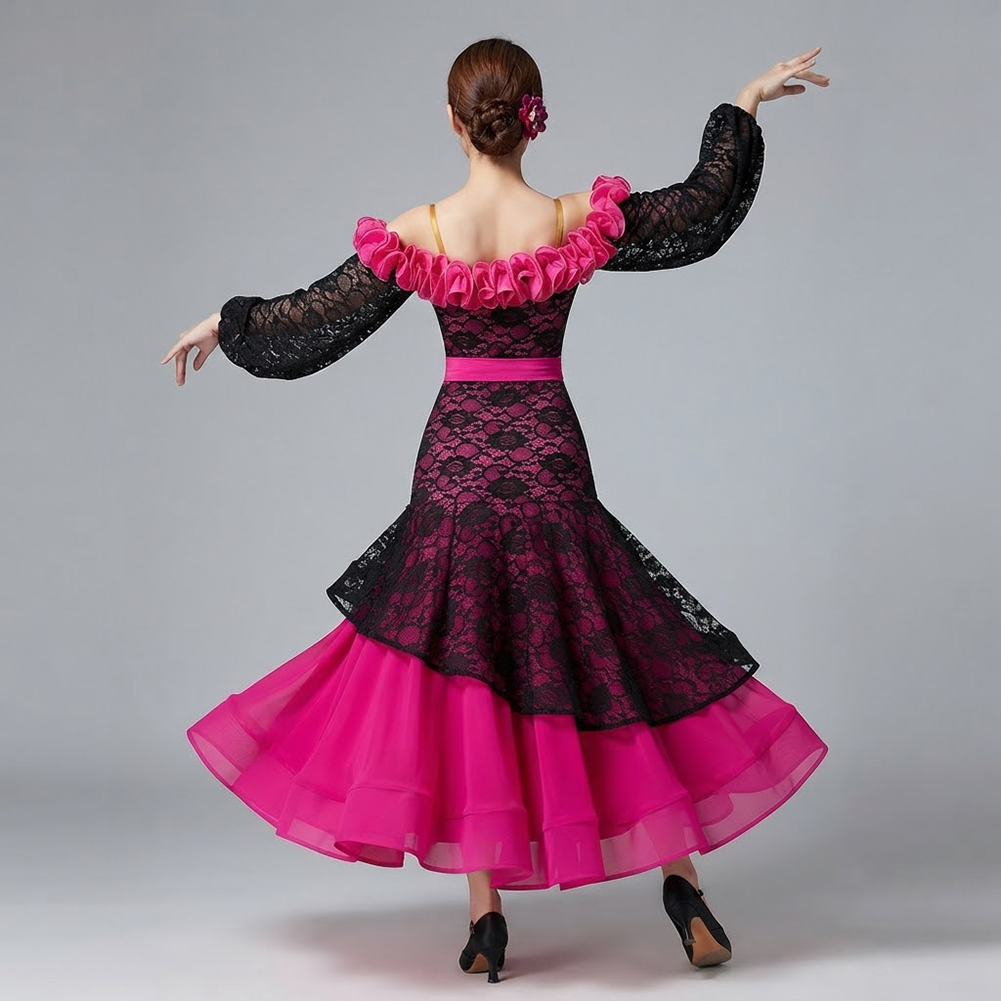ชุดเต้นรำบอลรูมสีแดงกุหลาบสำหร - Women'S Red Formal Wear บทวิจารณ์และราคา