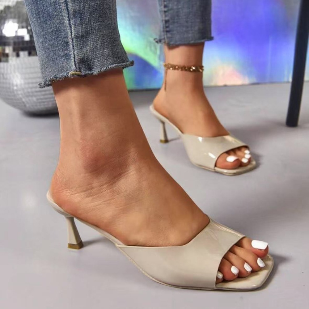 รองเท้าส้นสูงแบบเปิดหัวทรงปลา  - Kitten Heel Women บทวิจารณ์และราคา