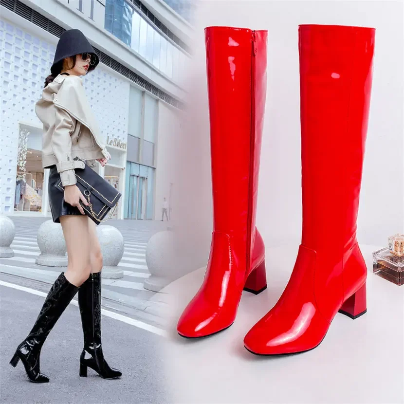 สีแดงสีขาวสิทธิบัตรหนังผู้หญิง - Women'S Red Formal Wear บทวิจารณ์และราคา