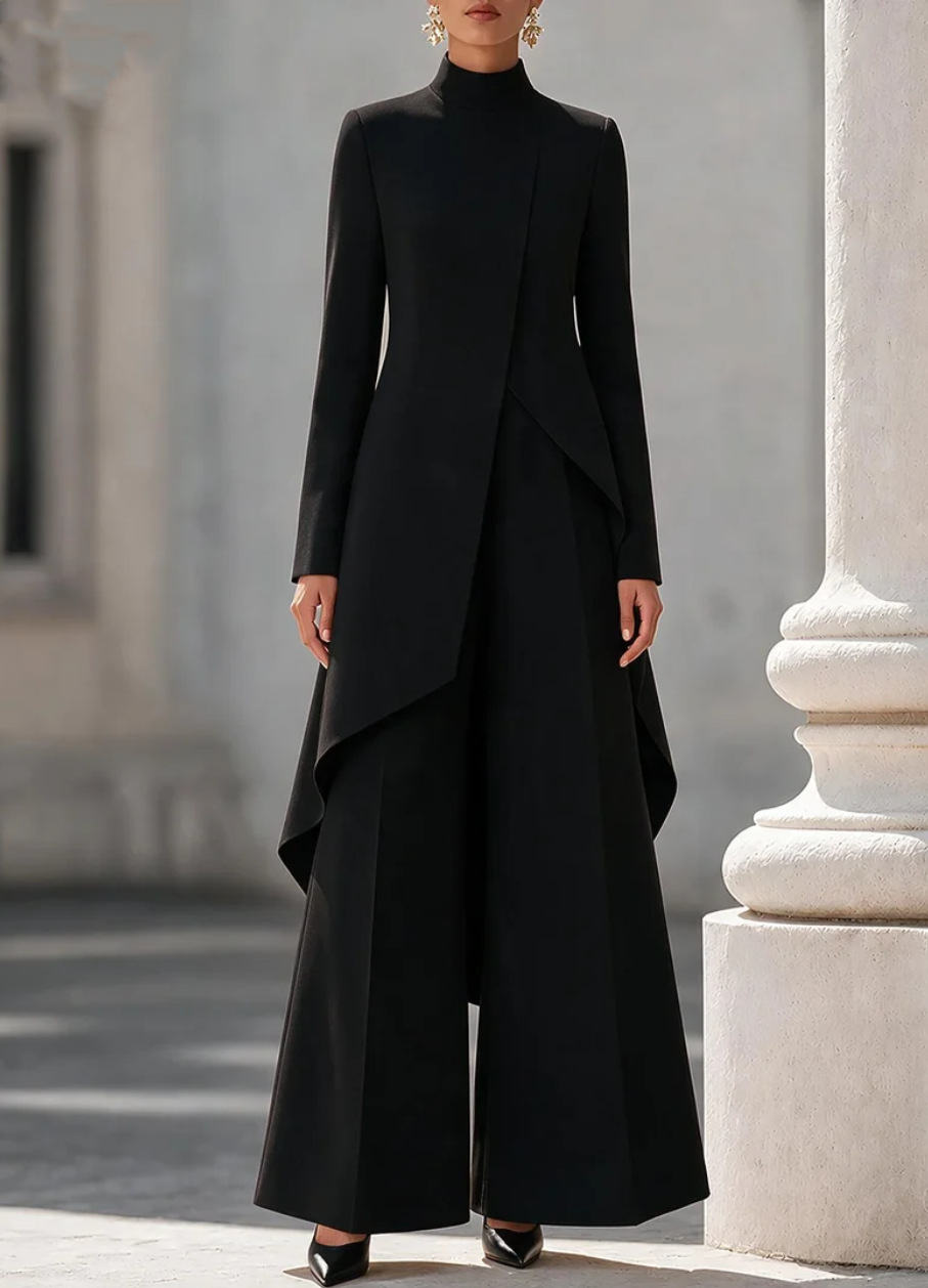 ชุดเซ็ตผู้หญิงสองชิ้น เสื้อคอเ - Formal Attire Woman บทวิจารณ์และราคา