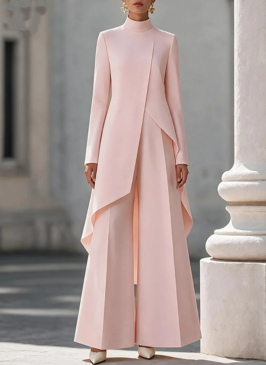 ชุดเซ็ตผู้หญิงสองชิ้น เสื้อคอเ - Formal Attire Woman บทวิจารณ์และราคา