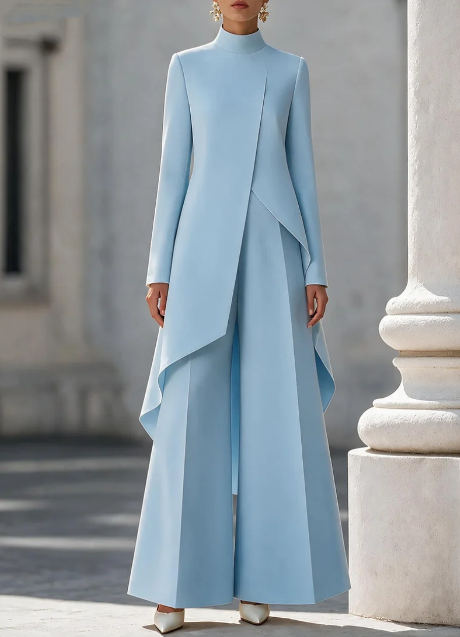 ชุดเซ็ตผู้หญิงสองชิ้น เสื้อคอเ - Formal Attire Woman บทวิจารณ์และราคา